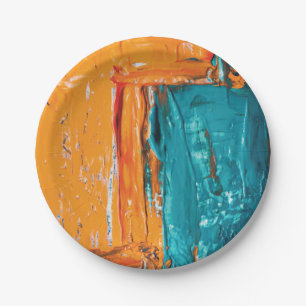 Oil Paint abstract Artistic design Paper Plates