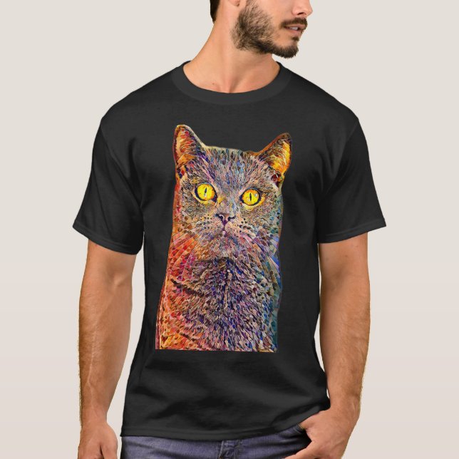 Oil Paint Filter Cat T-Shirt (Front)