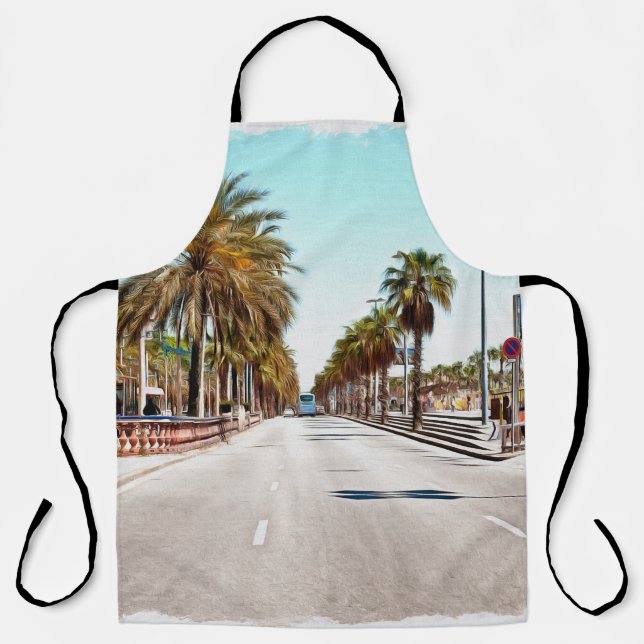 Oil paint. Imitation. Illustration. Broad street a Apron (Front)