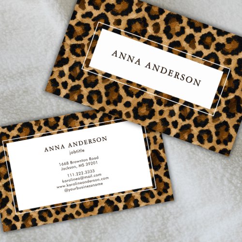 Oil Paint Leopard Animal Print Earth Tones Spots  Business Card