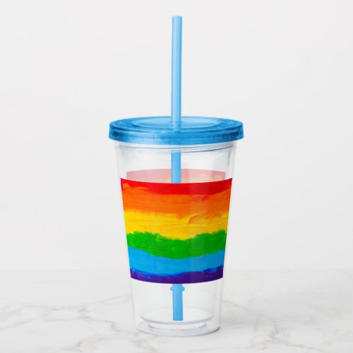 Oil paint Rainbow Colors Gay Lesbian LGBT Acrylic Tumbler