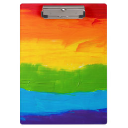 Oil paint Rainbow Colors Gay Lesbian LGBT Clipboard