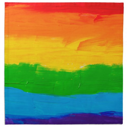 Oil paint Rainbow Colors Gay Lesbian LGBT Cloth Napkin