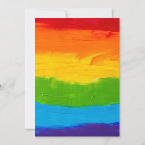 Oil paint Rainbow Colors Gay Lesbian LGBT Holiday Card