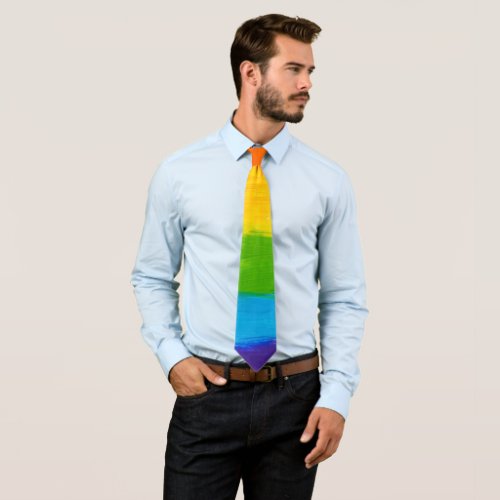 Oil paint Rainbow Colors Gay Lesbian LGBT Neck Tie