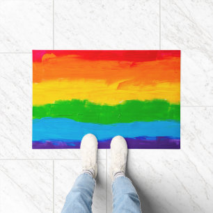 Oil Paint Rainbow LGBT Doormat – Bold Pride