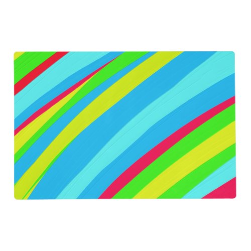 Oil Painted Bright Diagonal Lines Placemat