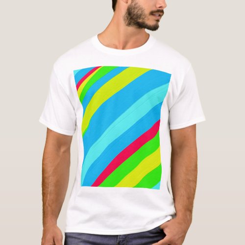 Oil Painted Bright diagonal lines T_Shirt