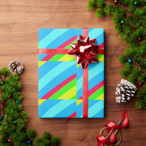 Oil Painted Bright diagonal lines Wrapping Paper