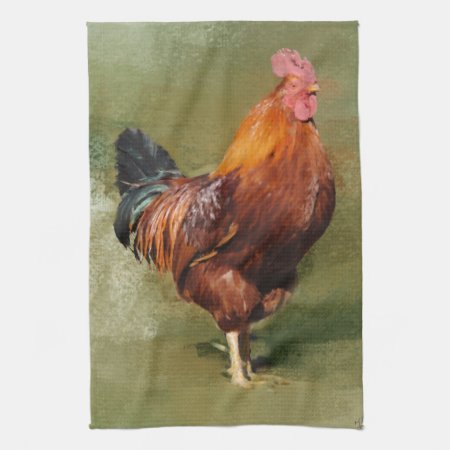 Oil Painted Chicken Kitchen Towel -  Tea Towel