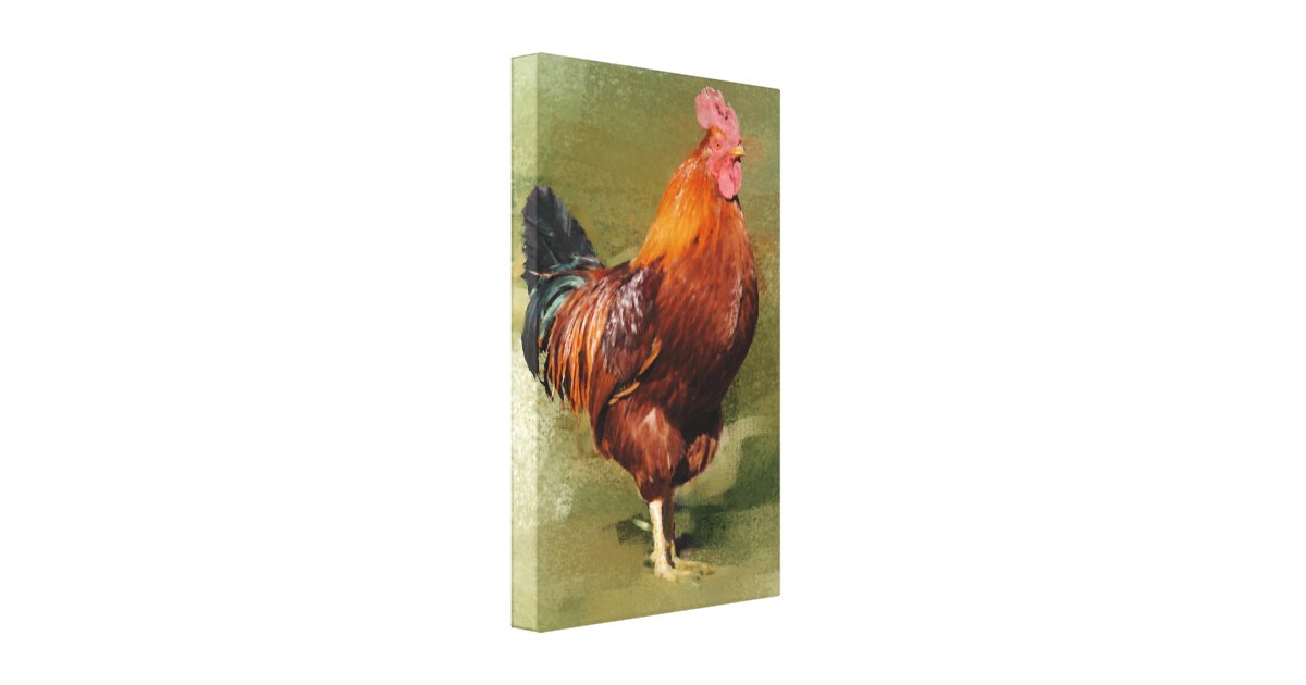 Oil Painted Chicken Wrapped Canvas | Zazzle