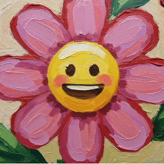 Oil painted emojis acrylic print