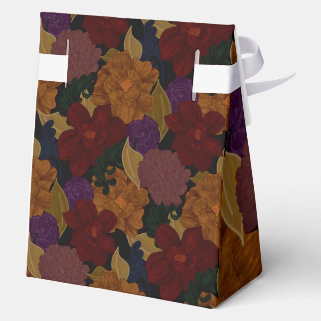 Oil Painted Flowers Favor Boxes (Back)