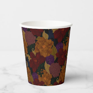 Oil Painted Flowers Paper Cups
