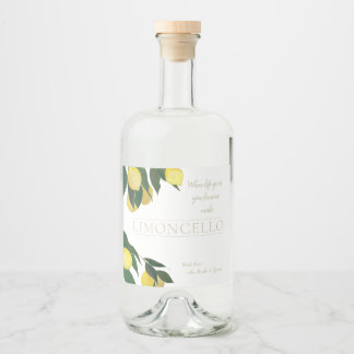 Oil Painted Lemon Liquor Bottle Liquor Bottle Label