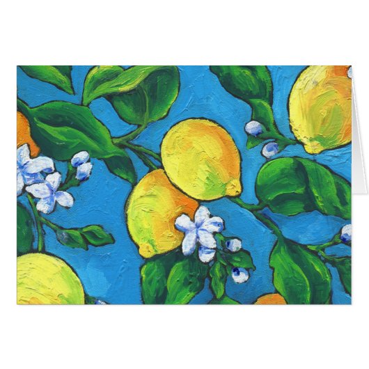 Oil Painted Lemons Cards (Front Horizontal)
