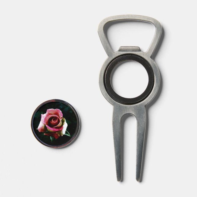 Oil painted red rose divot tool (Front (Open))