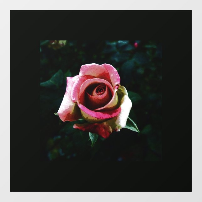 Oil painted red rose floor decals (Front)