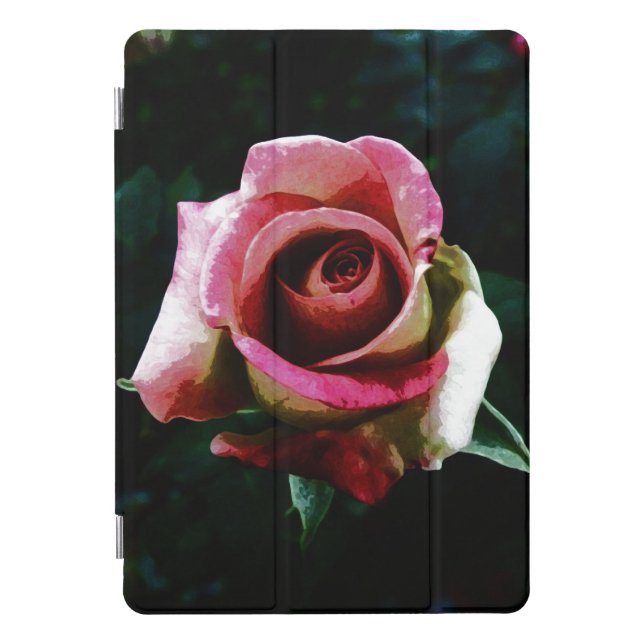 Oil painted red rose iPad pro cover (Front)