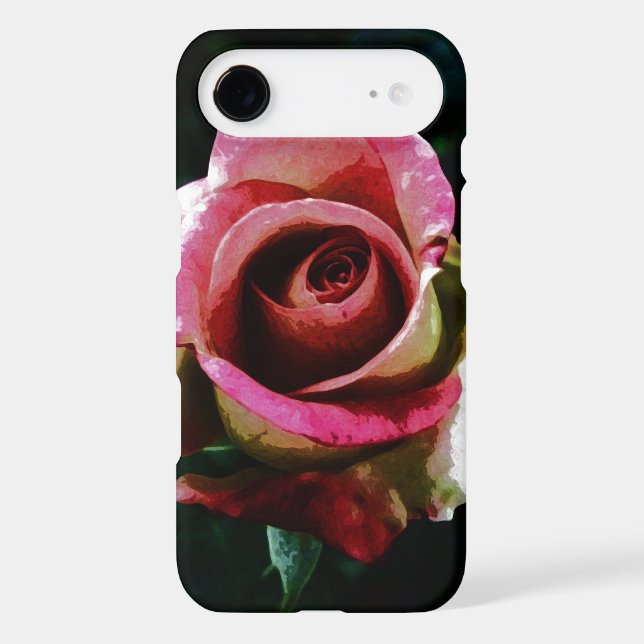 Oil painted red rose iPhone case (Back)