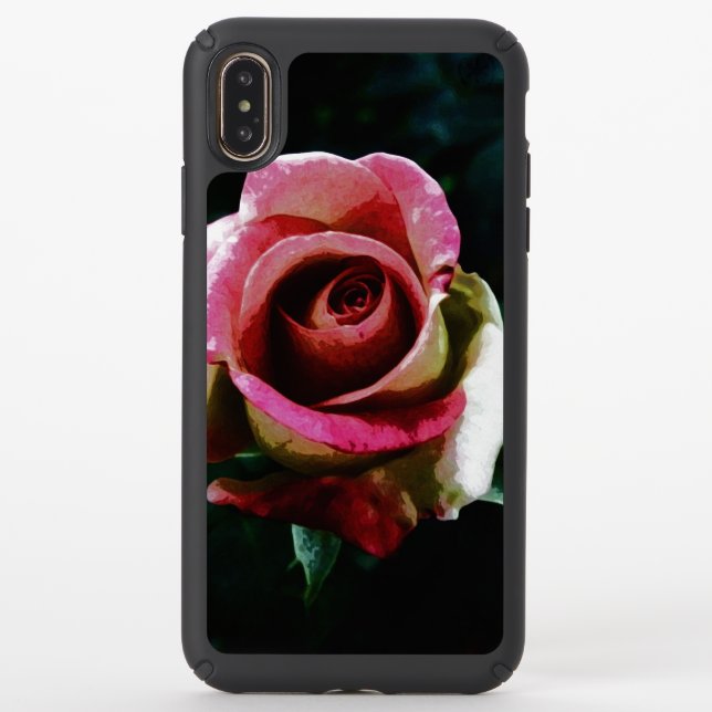 Oil painted red rose speck iPhone XS max case (Front)