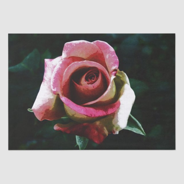 Oil painted red rose tissue paper (Front)