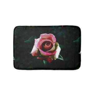 Oil Painted Rose Bath Mat