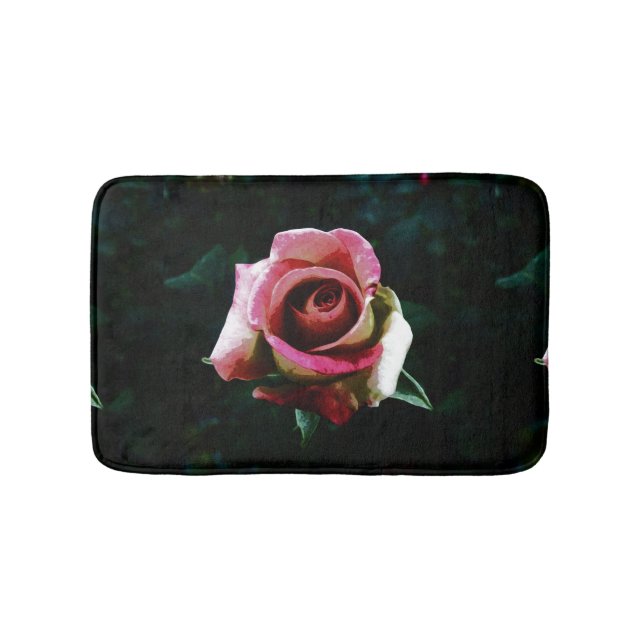 Oil Painted Rose Bath Mat (Front)