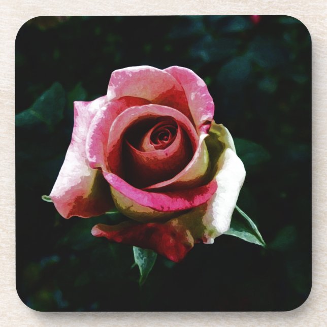 Oil Painted Rose Coaster (Front)