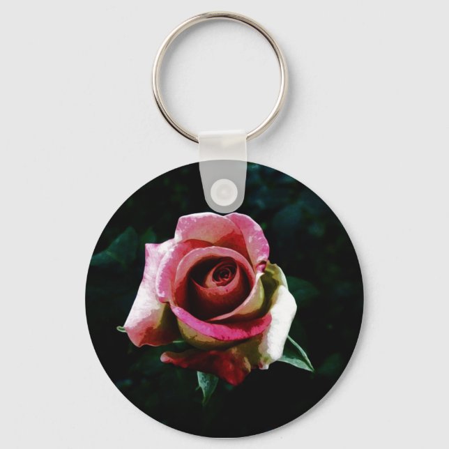 Oil painted rose keychain (Front)