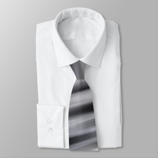 Oil Painted - Shades of Gray, White and Black Neck Tie (Tied)