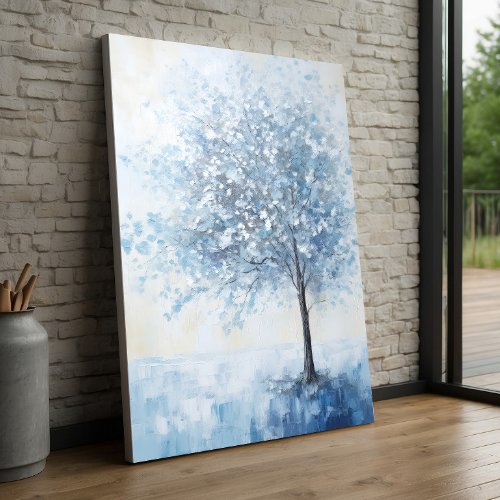 Oil Painting Abstract Blue Tree Wall Art