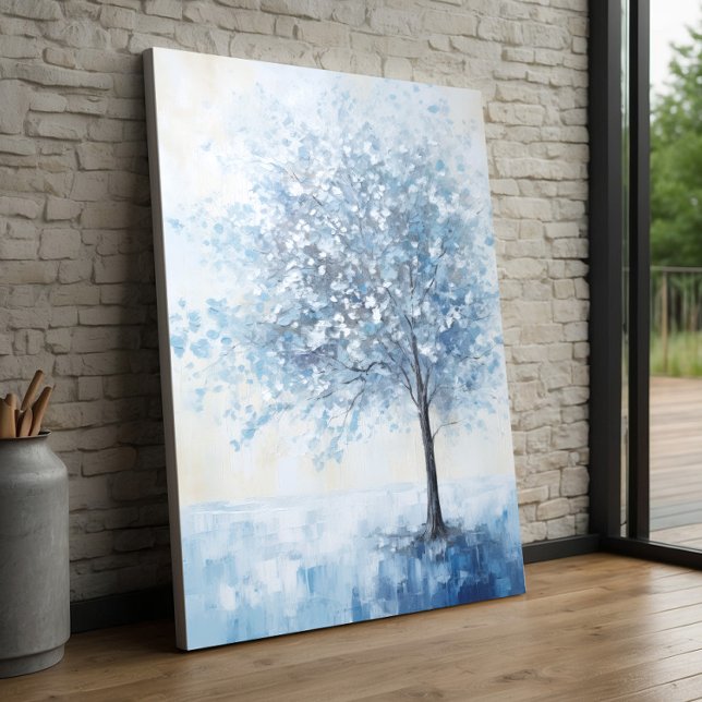 Oil Painting Abstract Blue Tree Wall Art (Creator Uploaded)