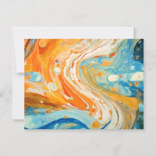 Oil Painting Abstract Swirls Art Splashes artwork Postcard