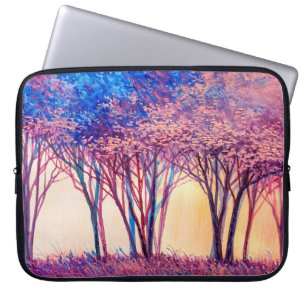 Oil painting colorful trees. Abstract image of for Laptop Sleeve