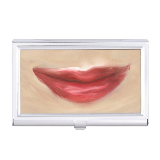 Oil Painting Female Lips and Nose Business Card Case (Front)