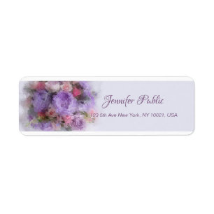 Oil Painting Flowers Hand Script Modern Template Label