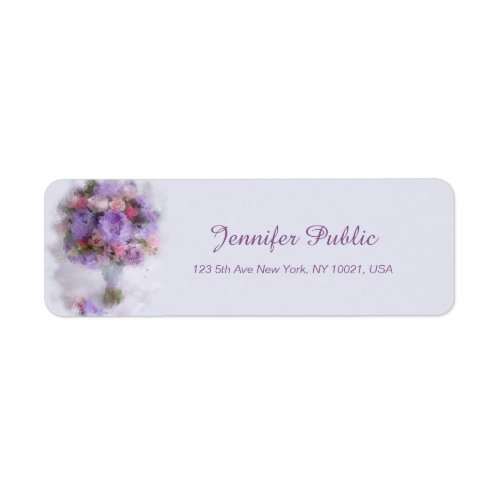 Oil Painting Flowers Template Hand Script Elegant Label