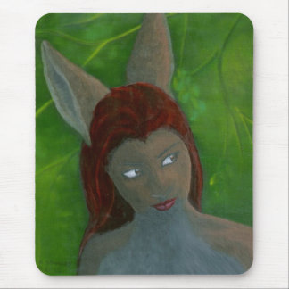 oil painting Furry Anthropomorphic Rabbit girl Mouse Pad