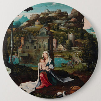 Oil painting love  wood wall art button