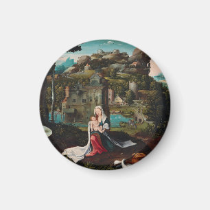 Oil painting love wood wall art magnet