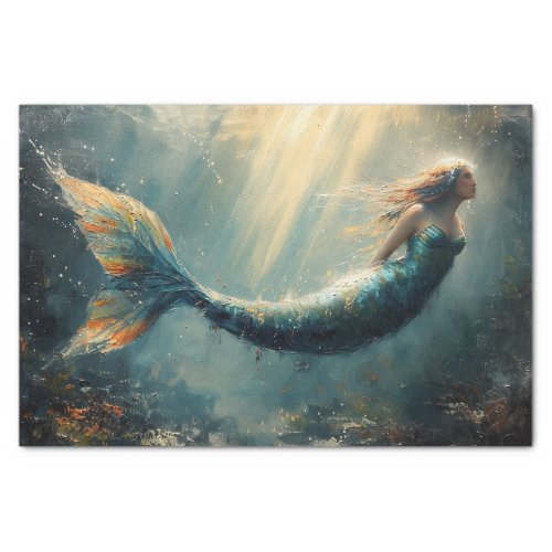 Oil Painting of a Mermaid in Sunlight Tissue Paper