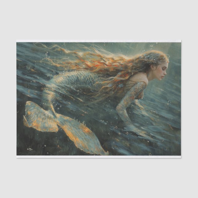 Oil Painting of a Mermaid Tissue Paper (Front)