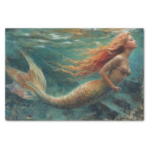 Oil Painting of a Mermaid Tissue Paper