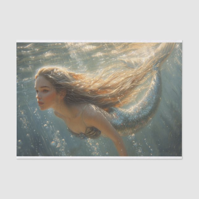 Oil Painting of a Mermaid Tissue Paper (Front)
