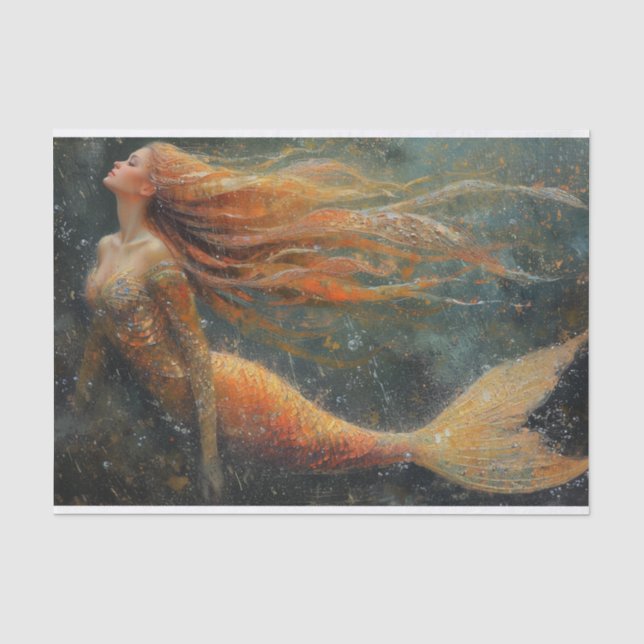 Oil Painting of a Mermaid Tissue Paper (Front)