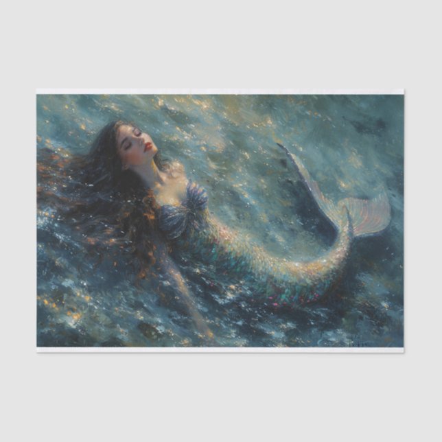 Oil Painting of a Mermaid Tissue Paper (Front)
