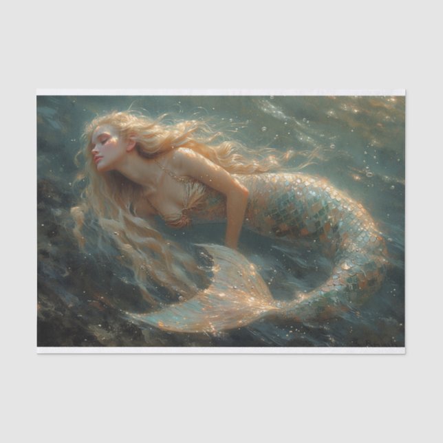 Oil Painting of a Mermaid Tissue Paper (Front)