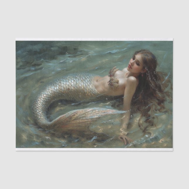 Oil Painting of a Mermaid Tissue Paper (Front)