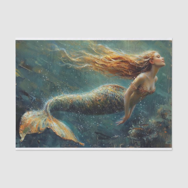 Oil Painting of a Mermaid Tissue Paper (Front)